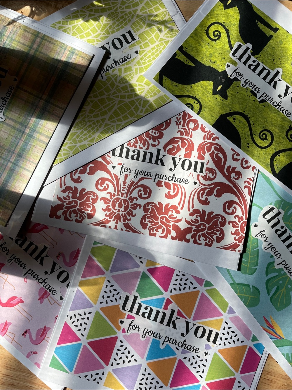 Handmade Assorted Thank You For Your Purchase Note Cards 50 Pack